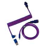 Keychron Cab-3 優質盤繞 USB-C 線 (Angled/紫色)